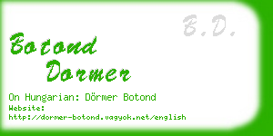 botond dormer business card
